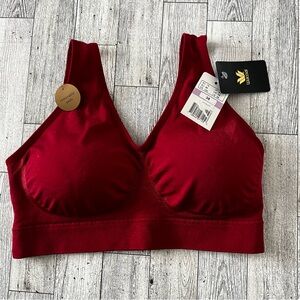 Wacoal 835275 B-Smooth Wire Free Bralette Size 38 Rio Red Removable Pads Stretch